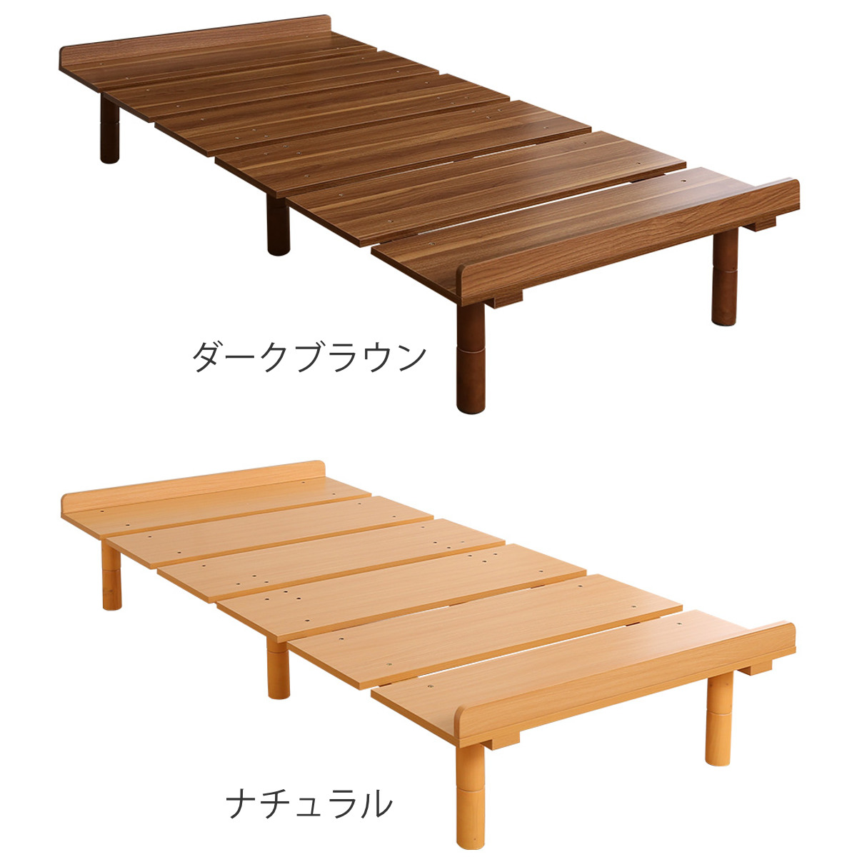 すのこベッド Lauta シングル メラミン化粧板 簡単組立 高さ調節可能 （ ベッド ベット フレーム ロータイプ ハイタイプ フロアベッド ） | ホームテイスト | 04