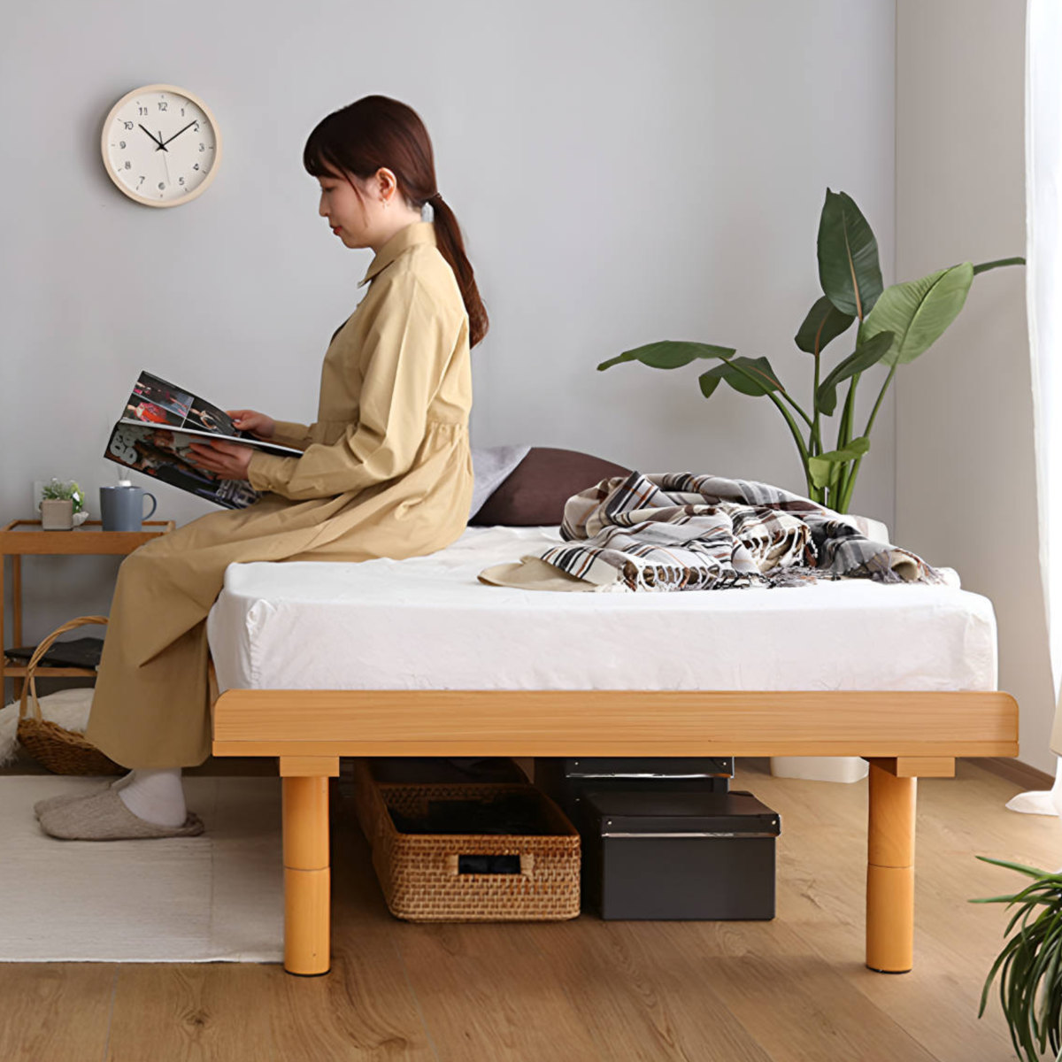 すのこベッド Lauta シングル メラミン化粧板 簡単組立 高さ調節可能 （ ベッド ベット フレーム ロータイプ ハイタイプ フロアベッド ） | ホームテイスト | 08