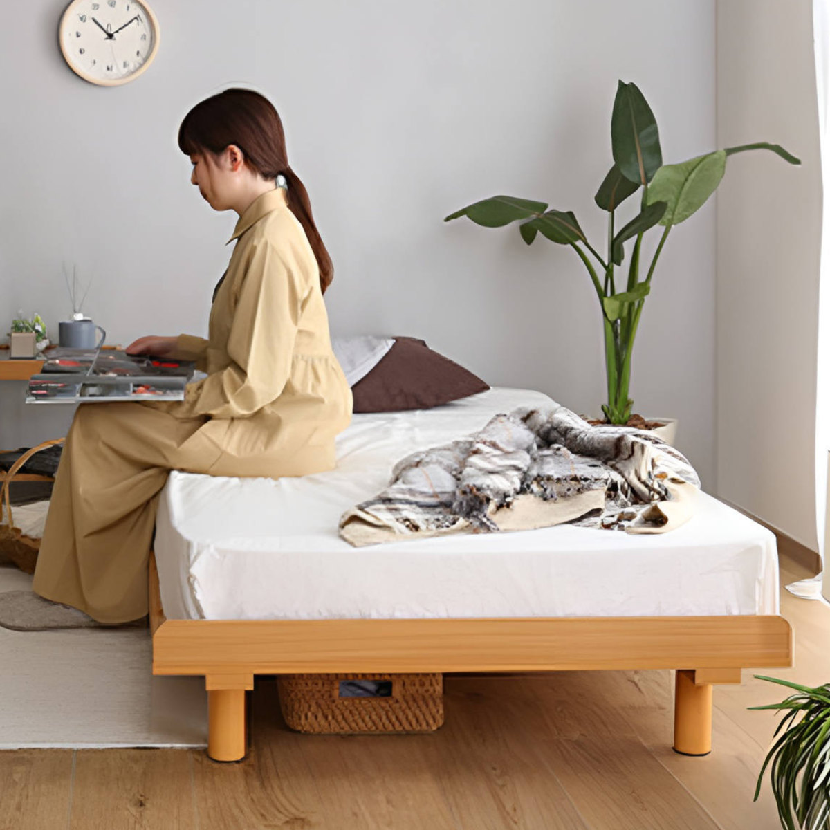 すのこベッド Lauta シングル メラミン化粧板 簡単組立 高さ調節可能 （ ベッド ベット フレーム ロータイプ ハイタイプ フロアベッド ） | ホームテイスト | 09