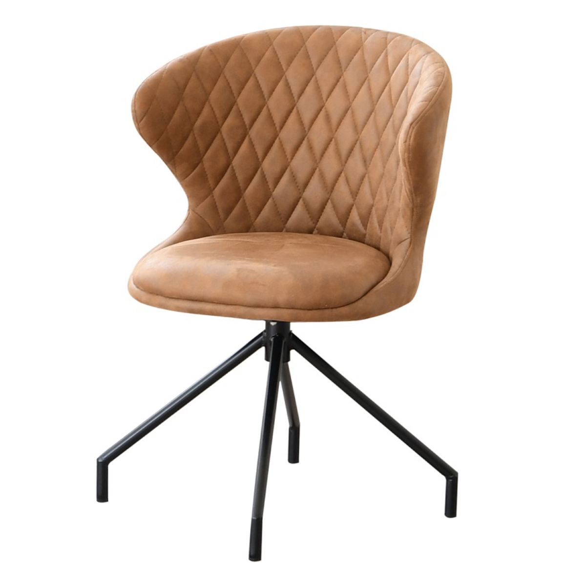 ダイニングチェア 回転 座面高50cm レザー調 カーゴ （ ファブリック