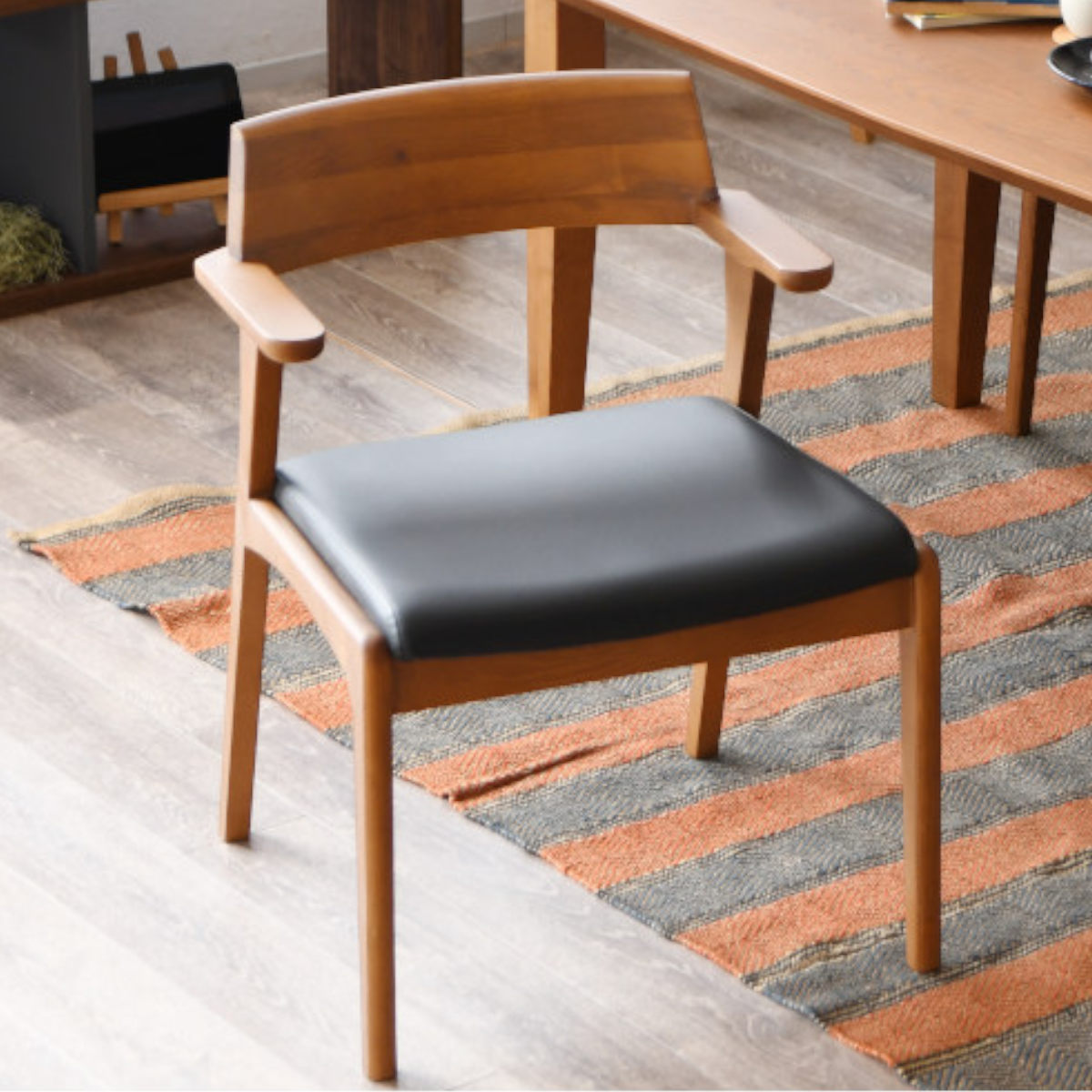 【美品】座椅子　木製　２脚セット 2脚セット］ダイニングチェア 肘付き ダイニング チェア アームチェア