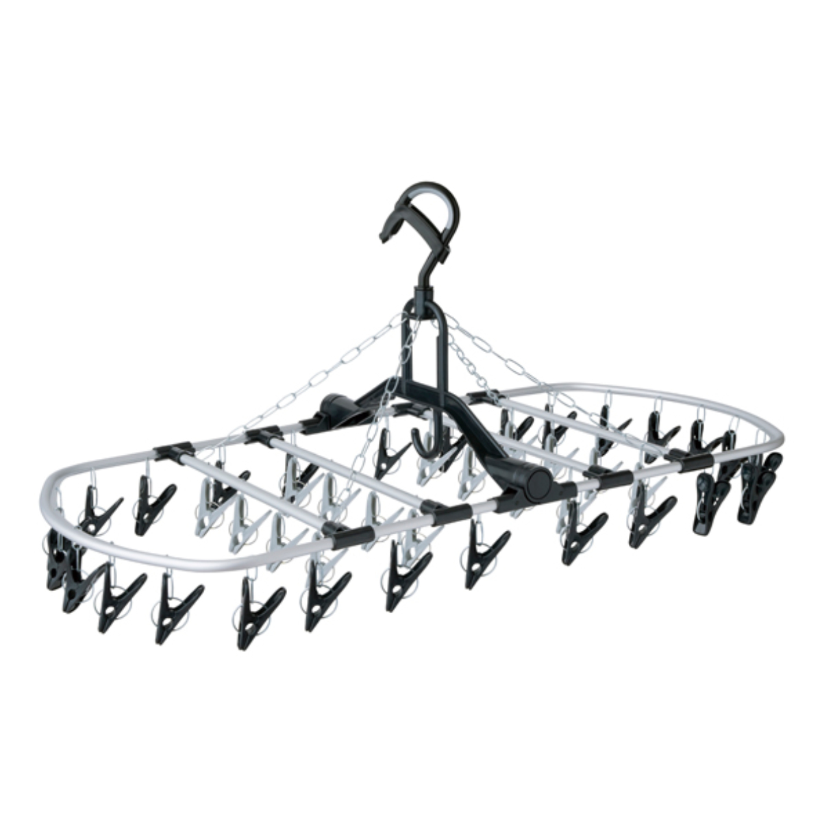 洗濯ハンガー 角ハンガー ピンチハンガー アルミ 42ピンチ （ 洗濯 ハンガー フック ピンチ 洗濯ばさみ 大容量 ）