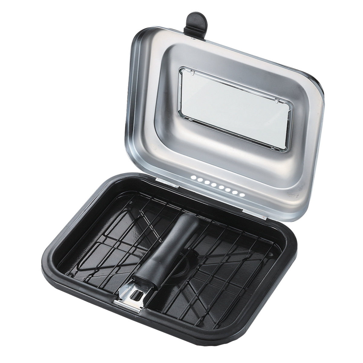 魚焼き器 IH対応 ホットグリル ガラス窓付き...の詳細画像2