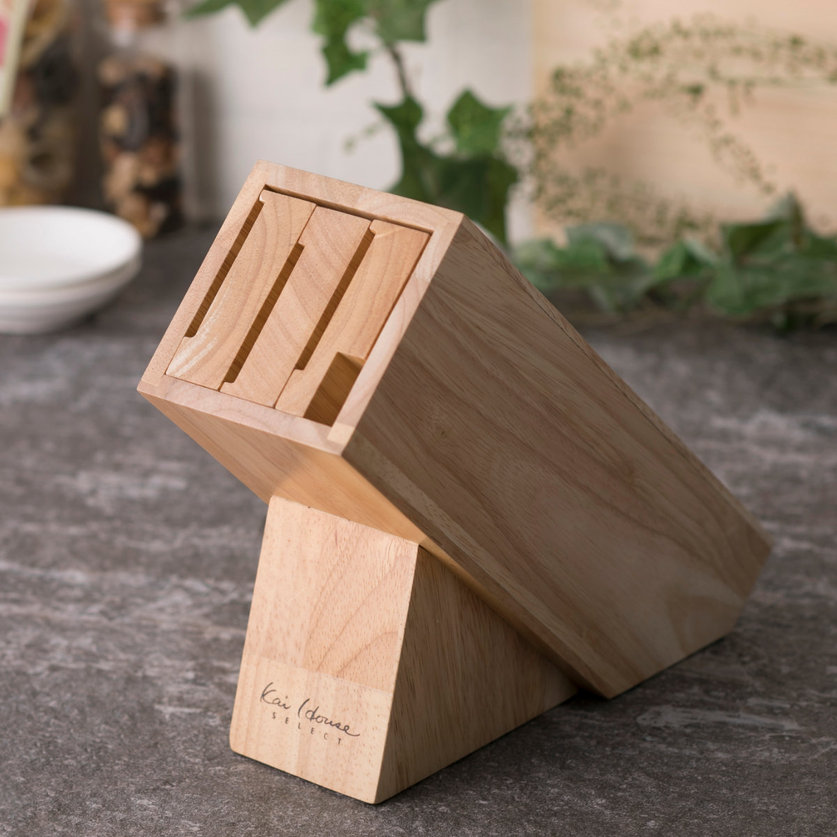 貝印 包丁スタンド 木製 ナイフブロック （ 天然木 分解可能 包丁立て