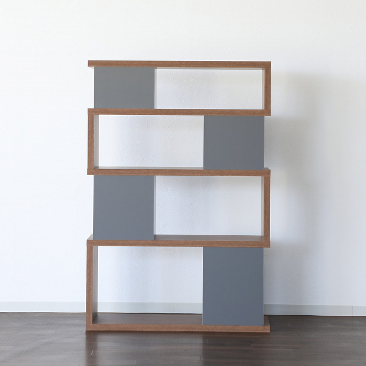 ジグザグラック 4段 オープンラック 日本製 幅88cm （ ラック 棚 S字