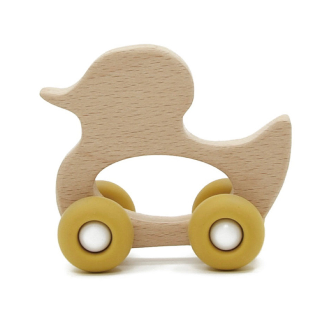 おもちゃ ベビー BABY DUCK CAR YELLOW 0ヶ月 木製 アヒル ( 木製おもちゃ 木製玩具 木のおもちゃ 玩具 オモチャ 知育玩具 赤ちゃん )
