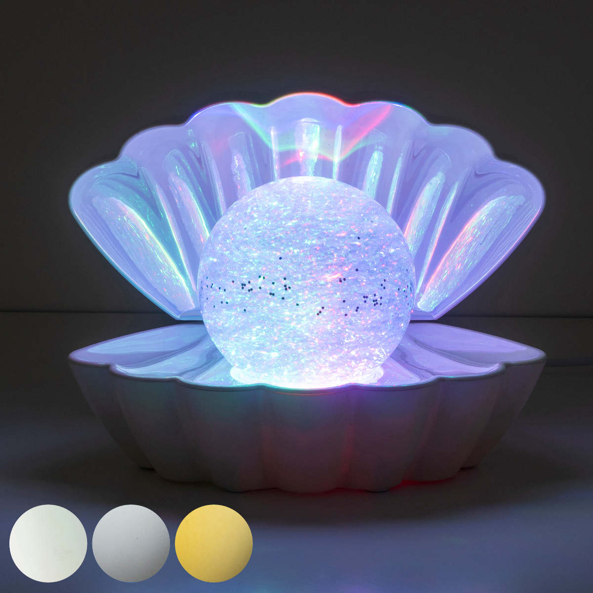 照明 シェルランプ グリッター USB電源 ACアダプター付き （ ライト 間接照明 デスクライト インテリアライト 卓上 パール 貝殻 ラメ 韓国インテリア ）