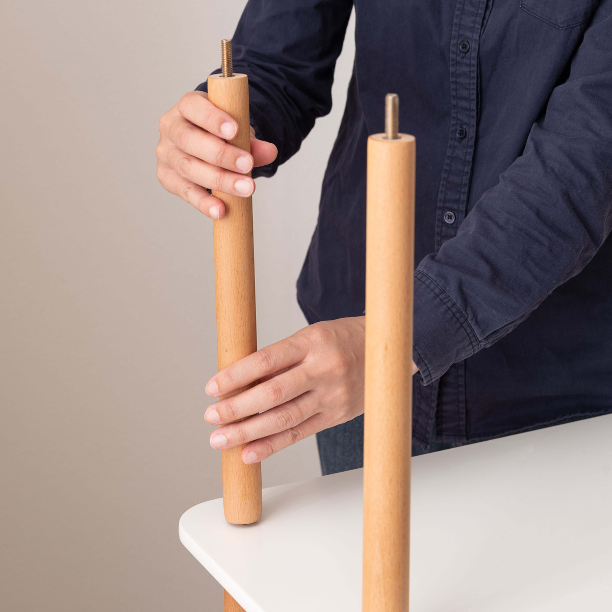 オープンラック 4段 簡単組立て 天然木フレーム 幅80cm （ ラック 棚 工具不要 収納 家具 天然木 シェルフ ）_12