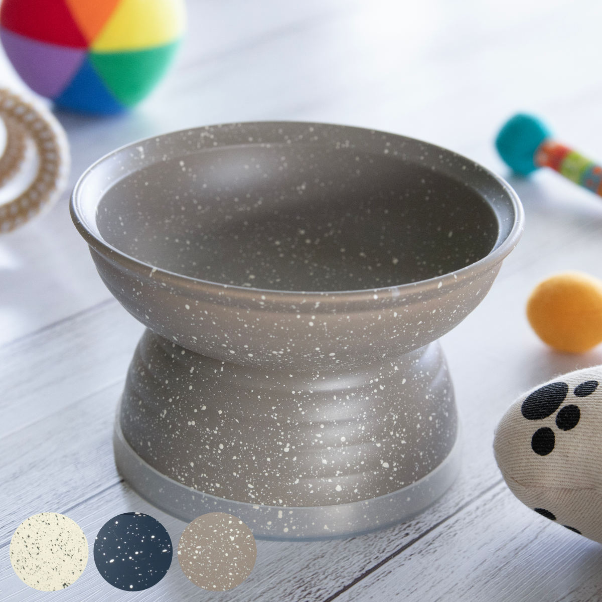 フードボウル MiyaWan 脚付き 235 grano 高さがある 犬 猫 日本製 （ ペットボウル ペット用 餌皿 エサ皿 高い 安心 安全 電子レンジOK 食洗機OK ）