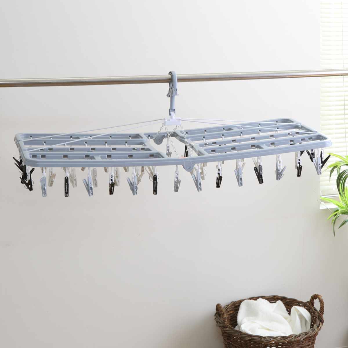 角ハンガー プラ62 モンスター 62ピンチ （ 洗濯 ハンガー フック ピンチ 洗濯ばさみ 大容量 ）