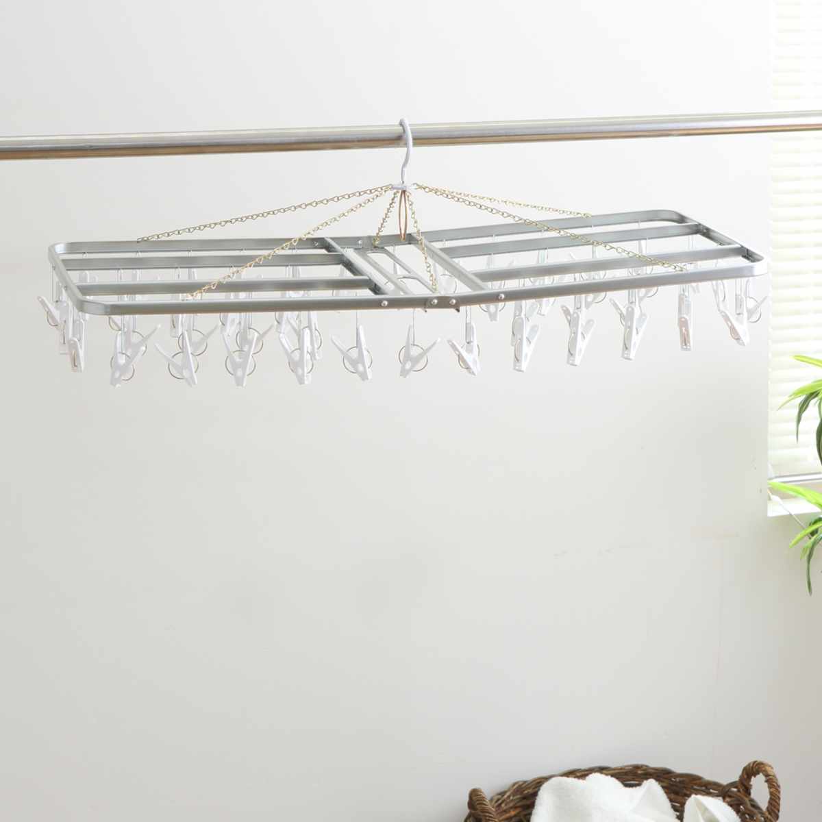 角ハンガー 洗濯ハンガー スチール製 46ピンチ （ 洗濯 ハンガー ピンチハンガー ピンチ 丈夫 日本製 ）