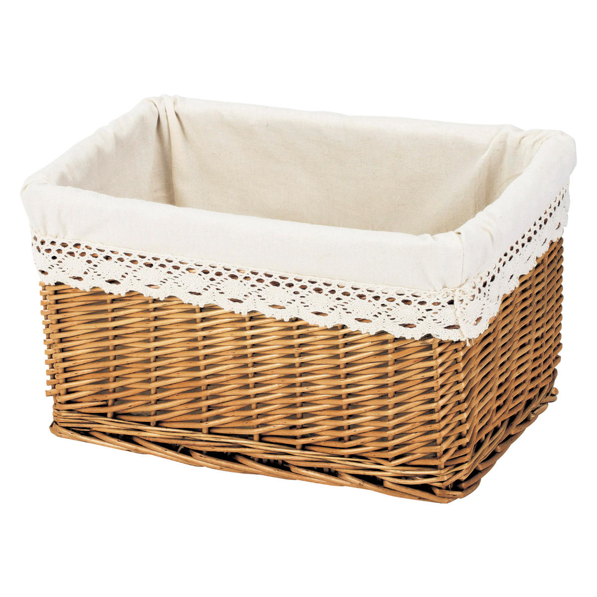 ちどり産業 かご カラーボックス 収納バスケット レース生地 インナー