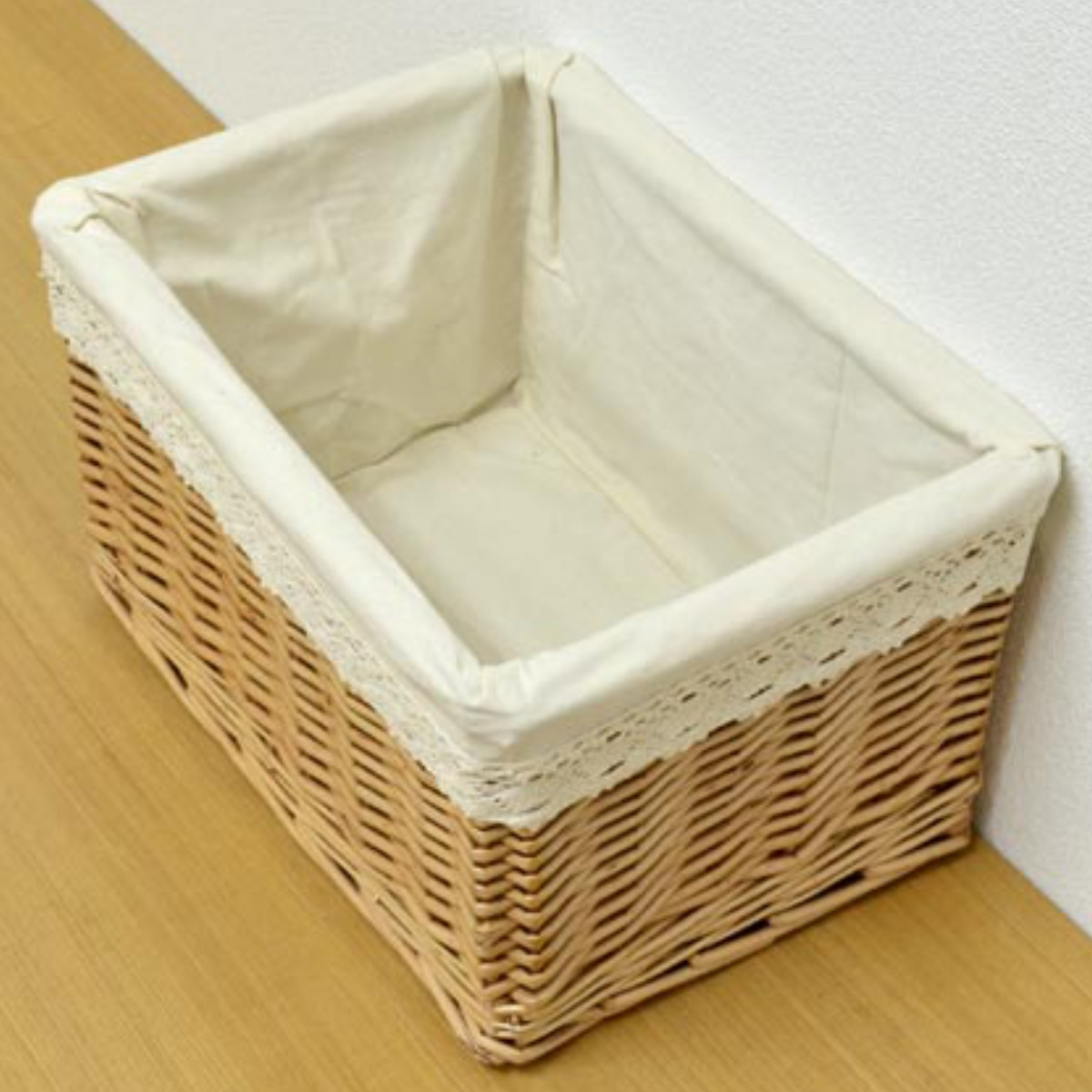 ちどり産業 かご カラーボックス 収納バスケット レース生地 インナー