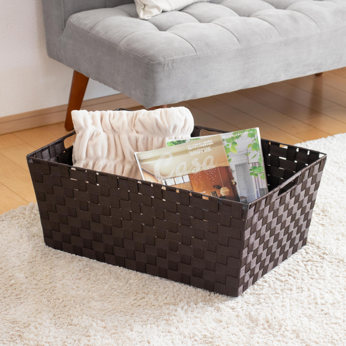 バスケット 直径24×高さ28cm S キャンバス マーキュリー 収納 布