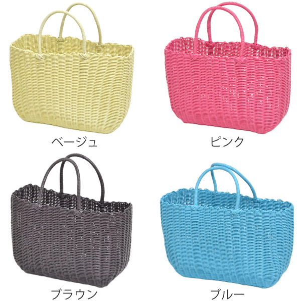 かごバッグ カゴバック ストローバッグ L ビニール （ カゴバッグ かご