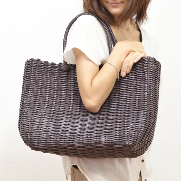 かごバッグ カゴバック ストローバッグ L ビニール （ カゴバッグ かご