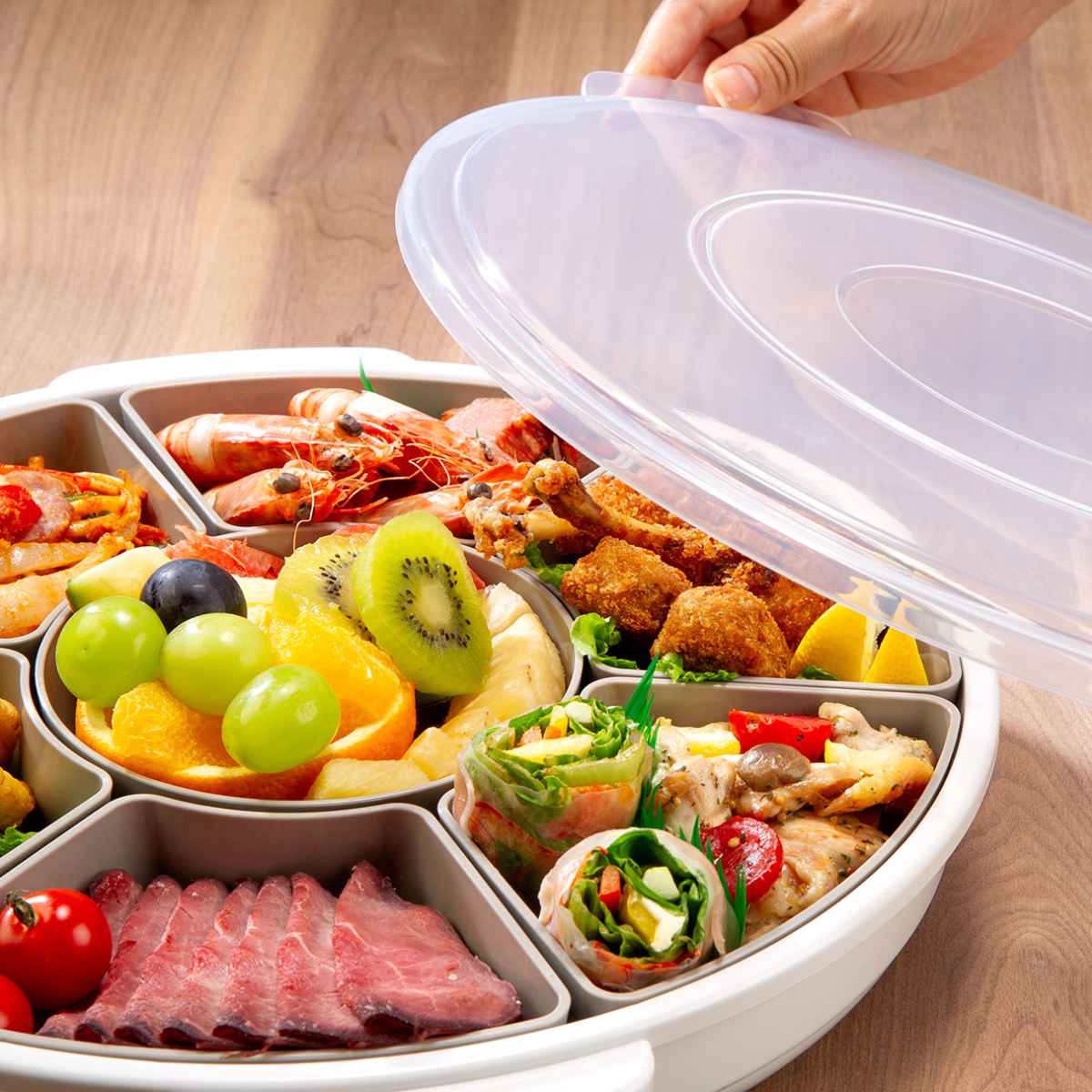 オードブル皿 39cm 仕切り皿 プラスチック （ オードブル容器 盛皿