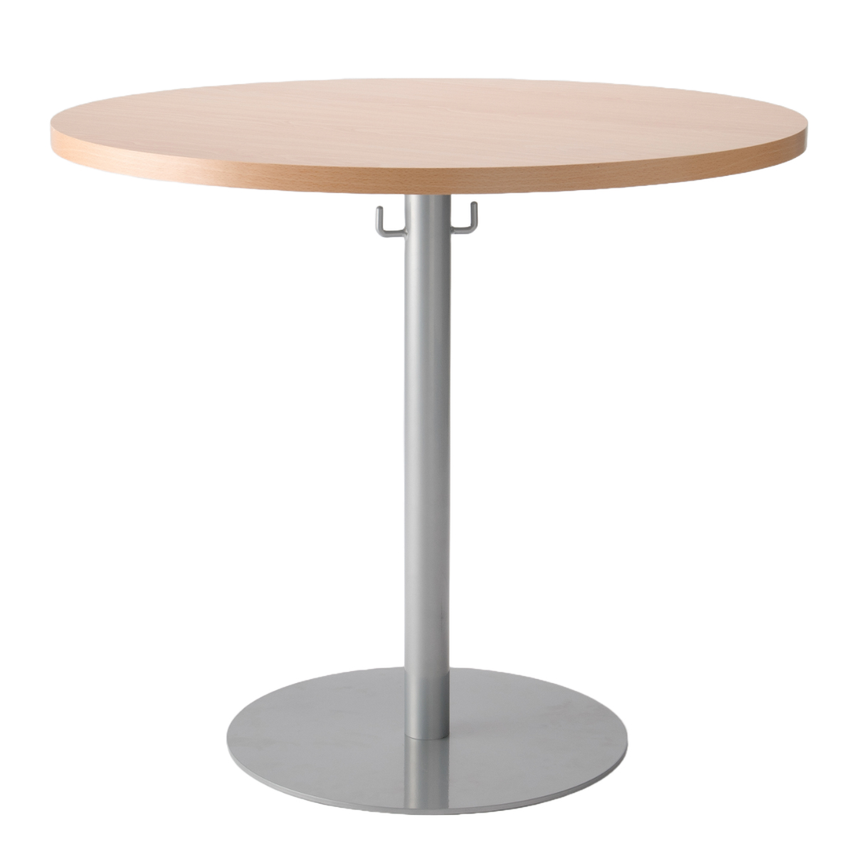 リフレッシュテーブル 直径75cm カフェラウンジテーブル （ 法人限定 オフィス家具 丸 テーブル 木目調 ホワイト 白 スチール バッグハンガー付き ）｜interior-palette｜02