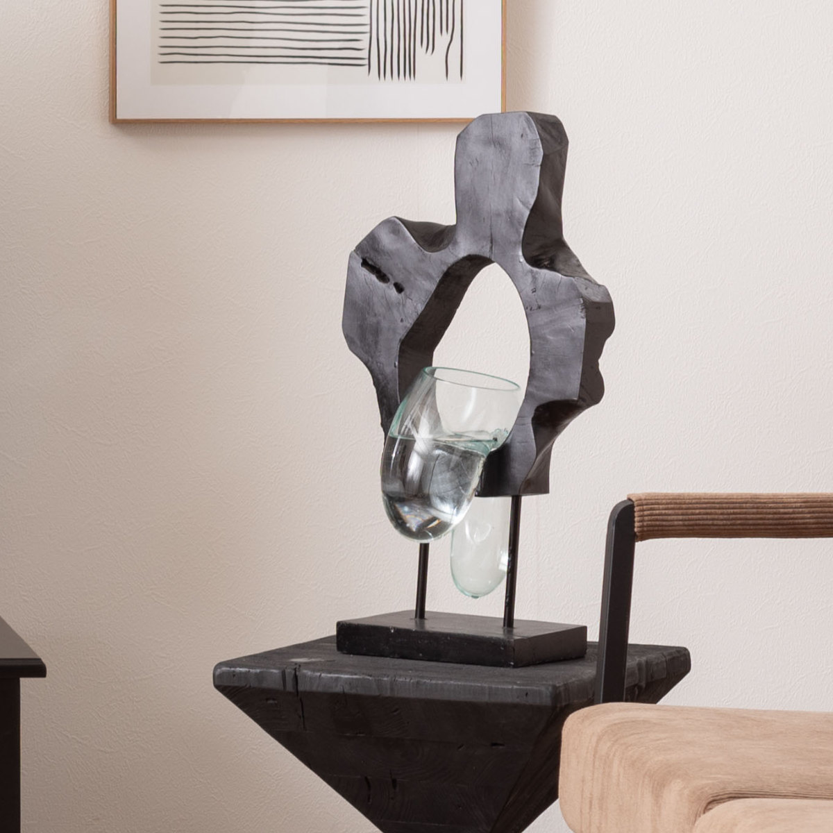 東谷 オブジェ 天然木 ガラス （ ガラスオブジェ 置物 インテリア 雑貨