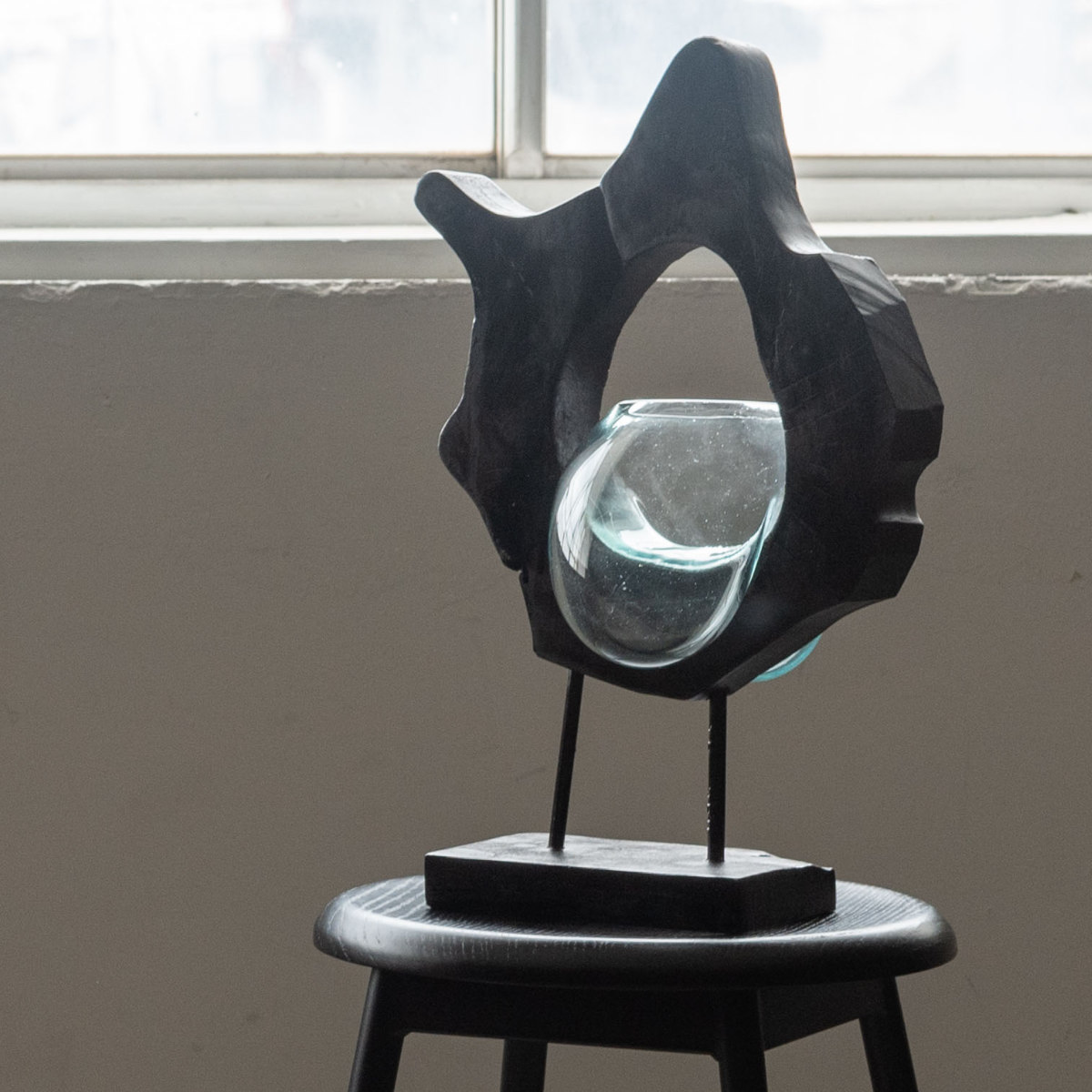 東谷 オブジェ 天然木 ガラス （ ガラスオブジェ 置物 インテリア 雑貨