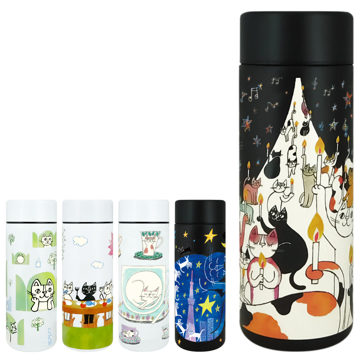 東亜金属 水筒 300ml おかべてつろう ステンレスボトル （ ねこ画家 直