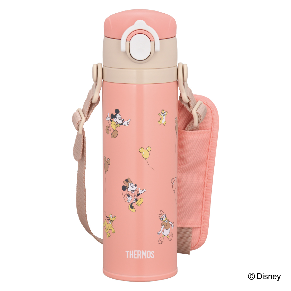 【限定】Disneyland ミッキーマウス 水筒 ピンク おまけ付き THERMOS（サーモス） 水筒 500ml 真空断熱キッズケータイマグ