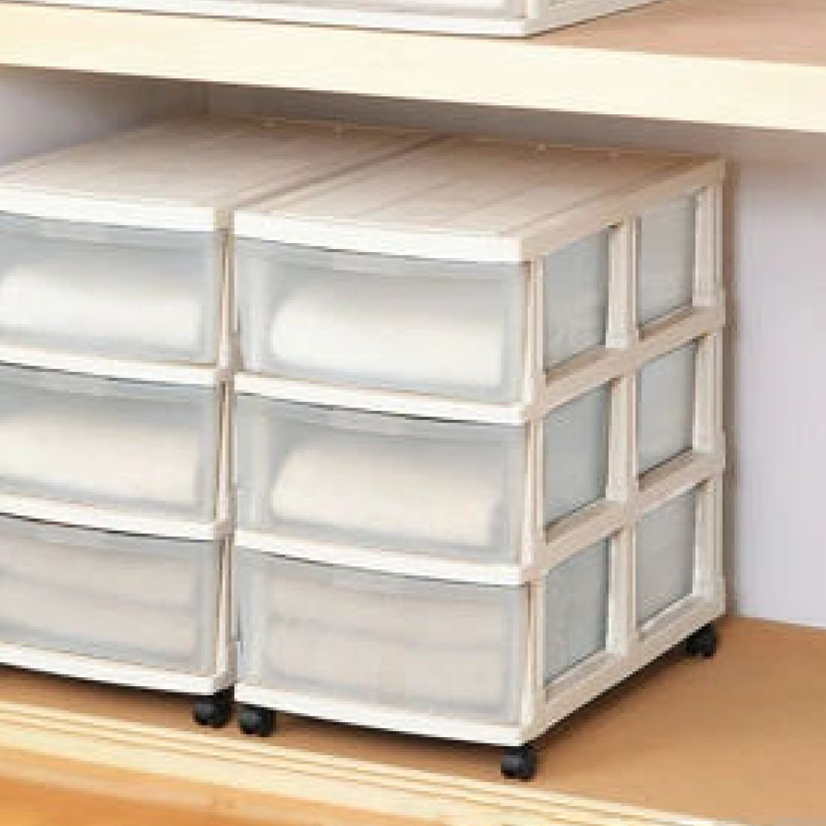 JEJアステージ 収納ケース 3段 エミング ロングストッカー 押入れ