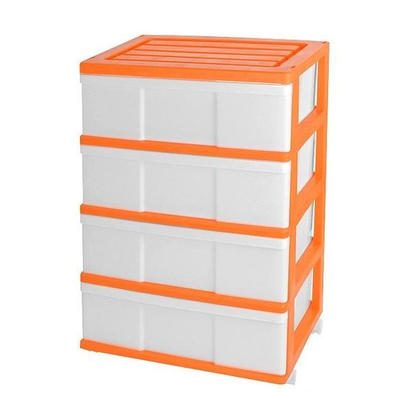 収納ケース ワイド収納ケース 4段 引き出し カラフルカラー キャスター