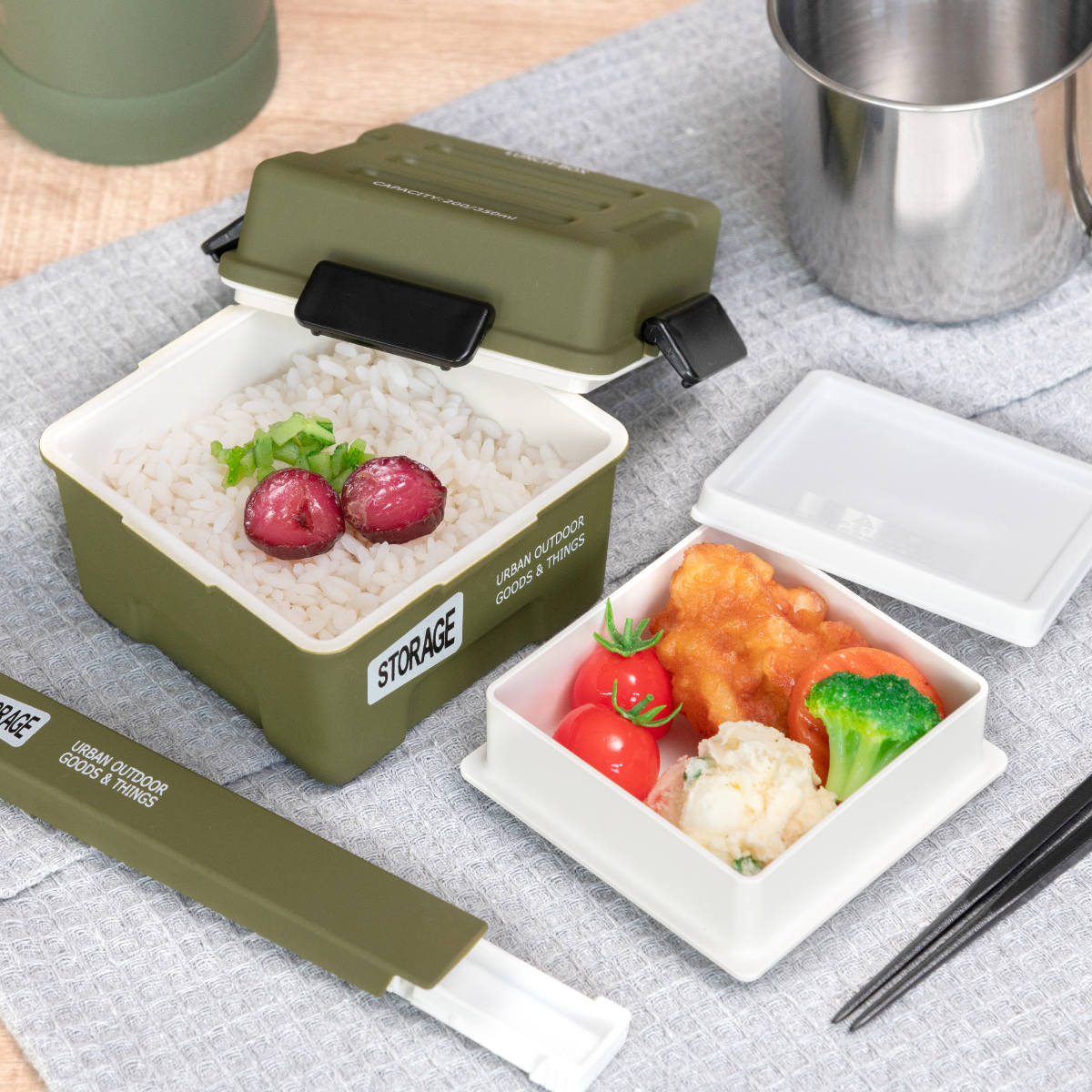正和 弁当箱 2段 550ml STORAGE スクエアコンテナランチ （ お弁当箱