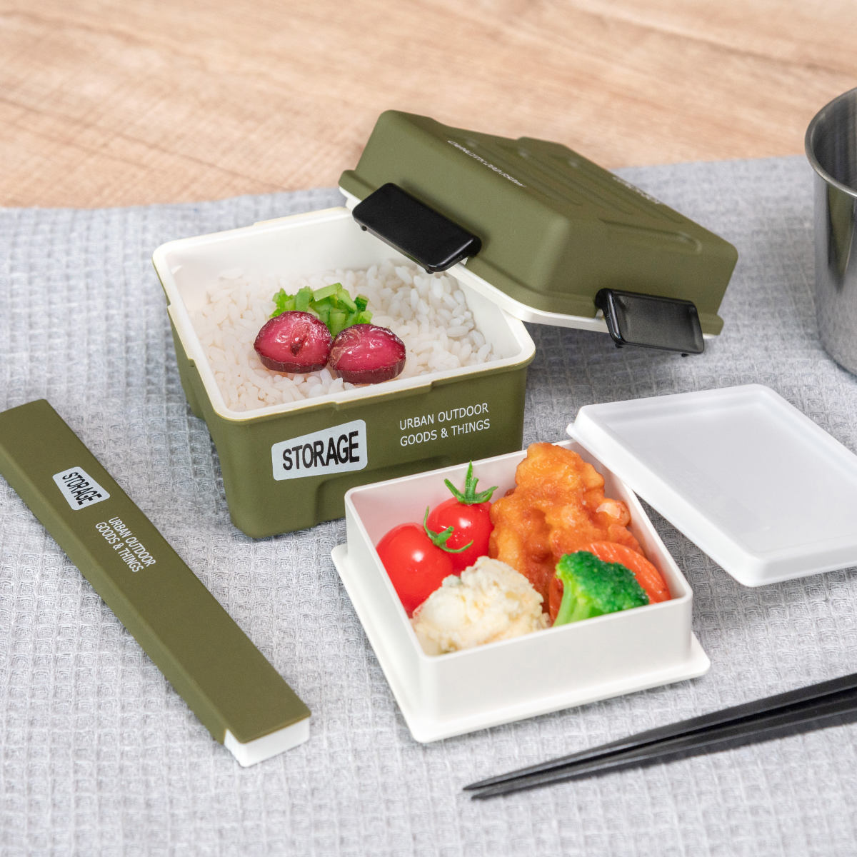 正和 弁当箱 2段 550ml STORAGE スクエアコンテナランチ （ お弁当箱