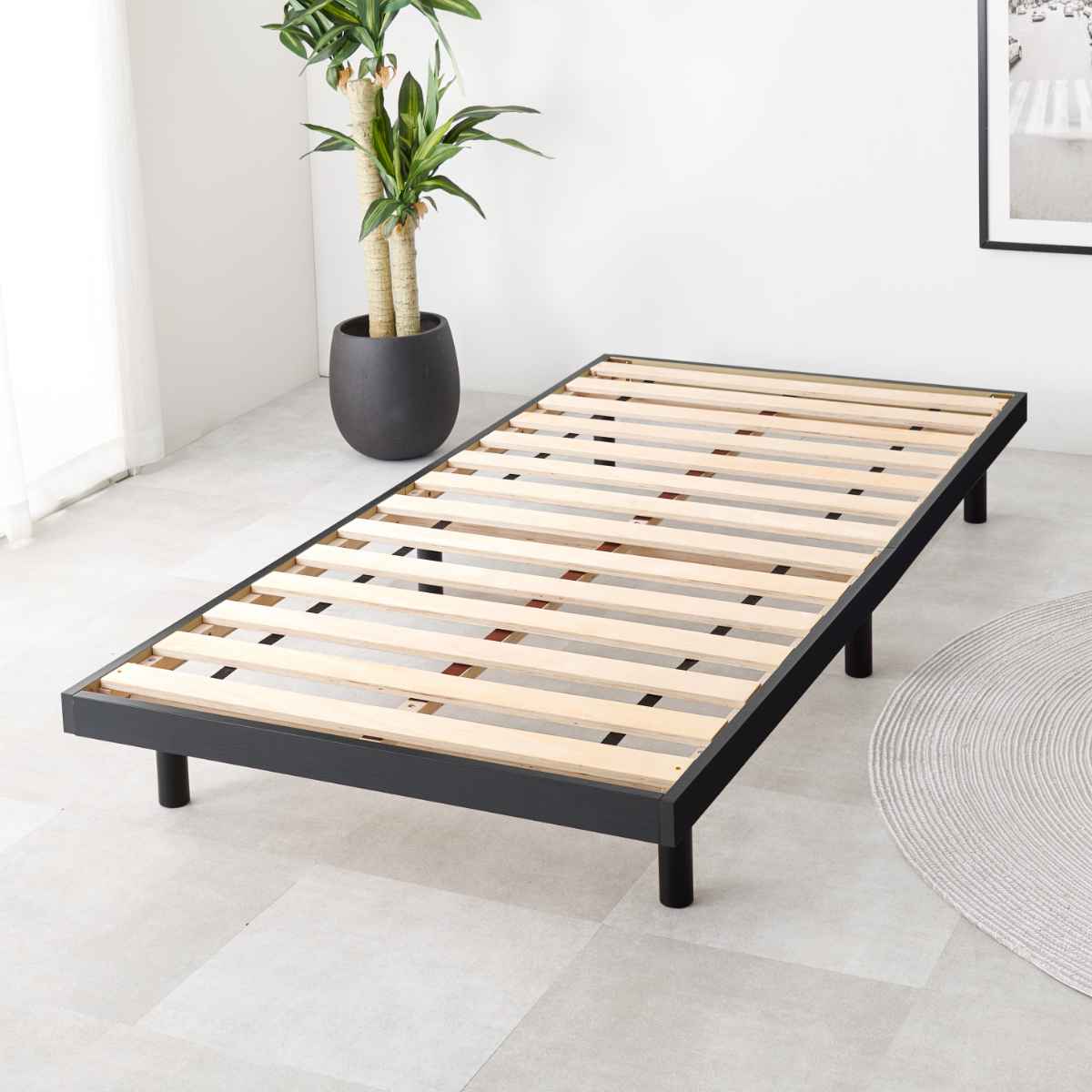 ステージベッド シングル 2段階調整 すのこ シンプルデザイン