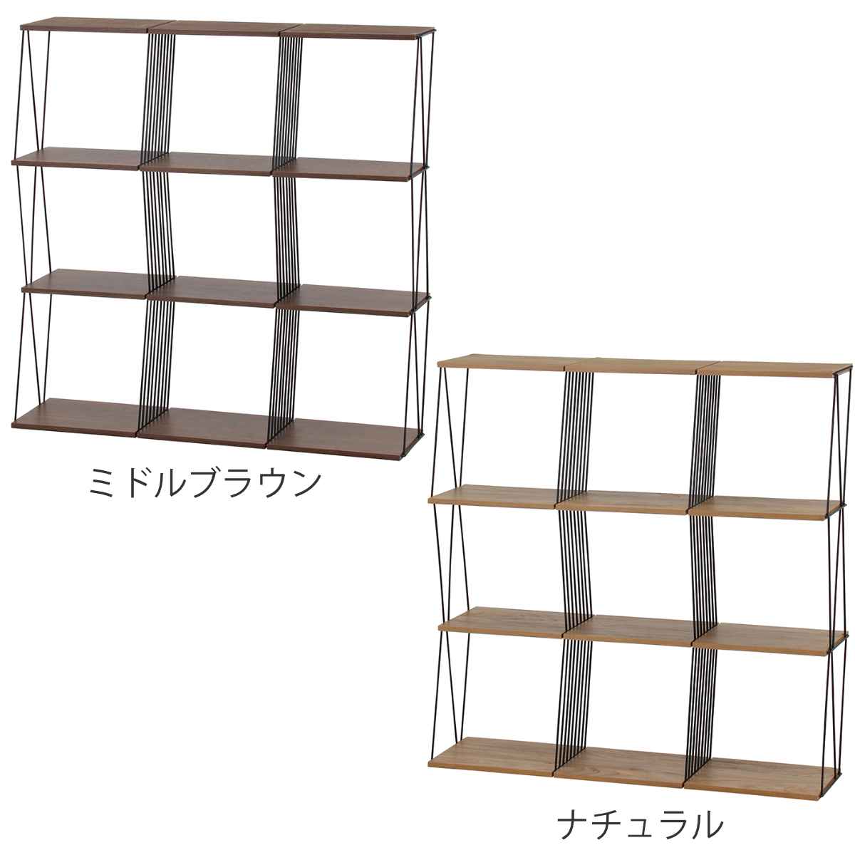 EZBO ディスプレイラック 幅118cm 4段 工具不要 （ ラック 棚 収納 ディスプレイ 木目調 背面化粧 ）_5