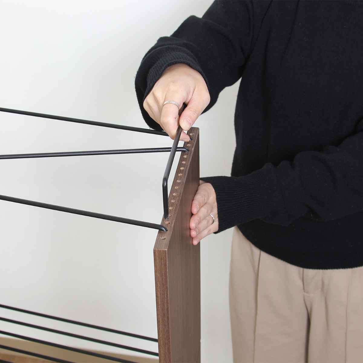 EZBO ディスプレイラック 幅118cm 4段 工具不要 （ ラック 棚 収納 ディスプレイ 木目調 背面化粧 ）_11