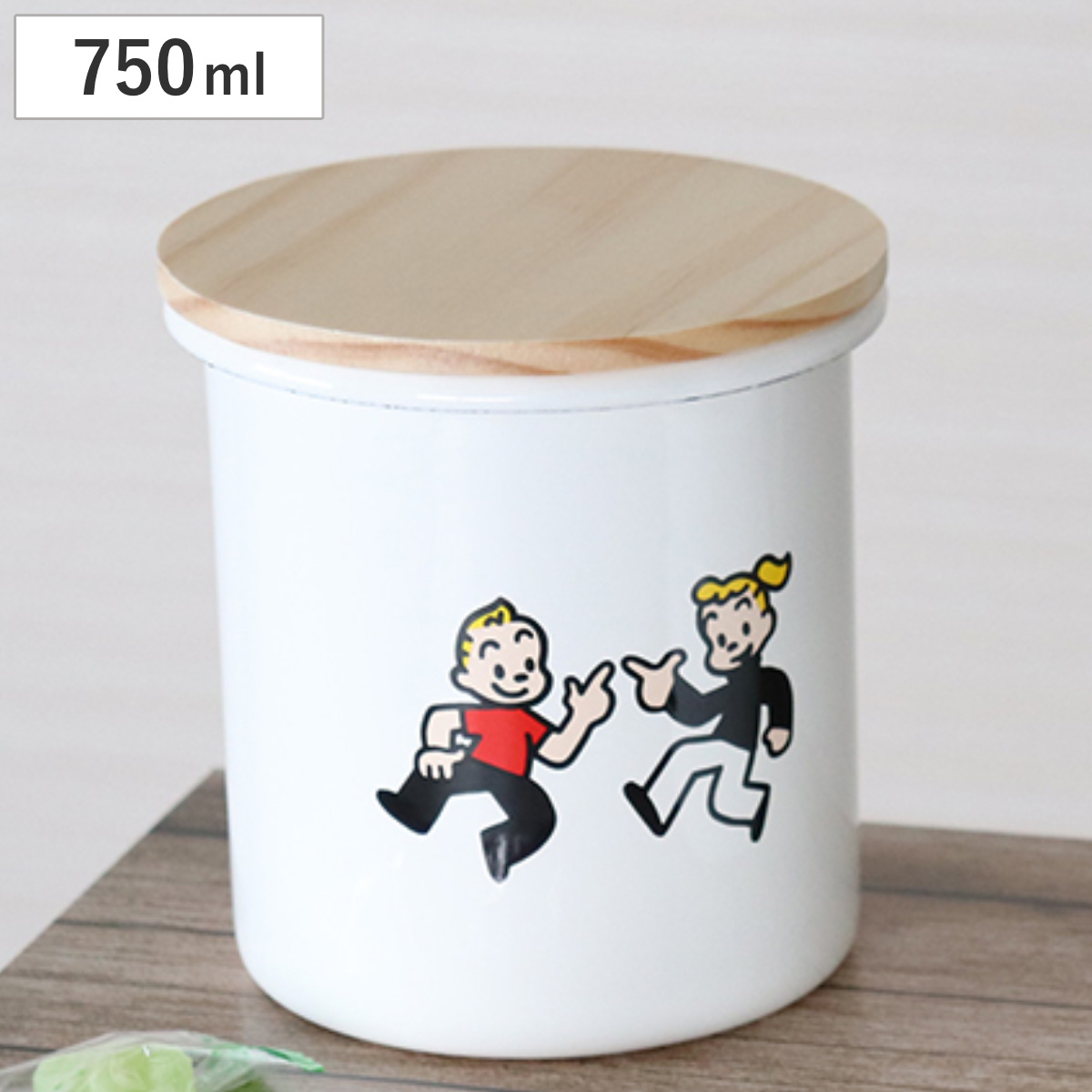 保存容器 750ml オサムグッズ ホーローキャニスター 木蓋