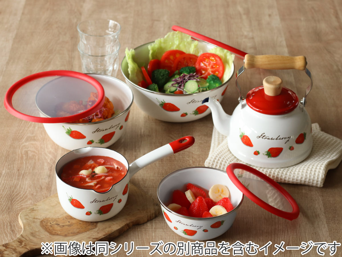 ミルクパン 12cm ガス火専用 ストロベリーシリーズ 富士ホーロー