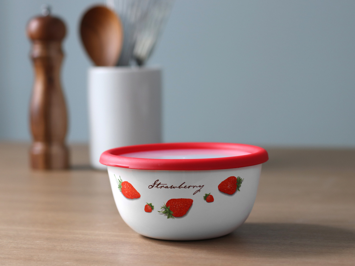 ミキシングボウル 14cm ストロベリーシリーズ 富士ホーロー （ Honey