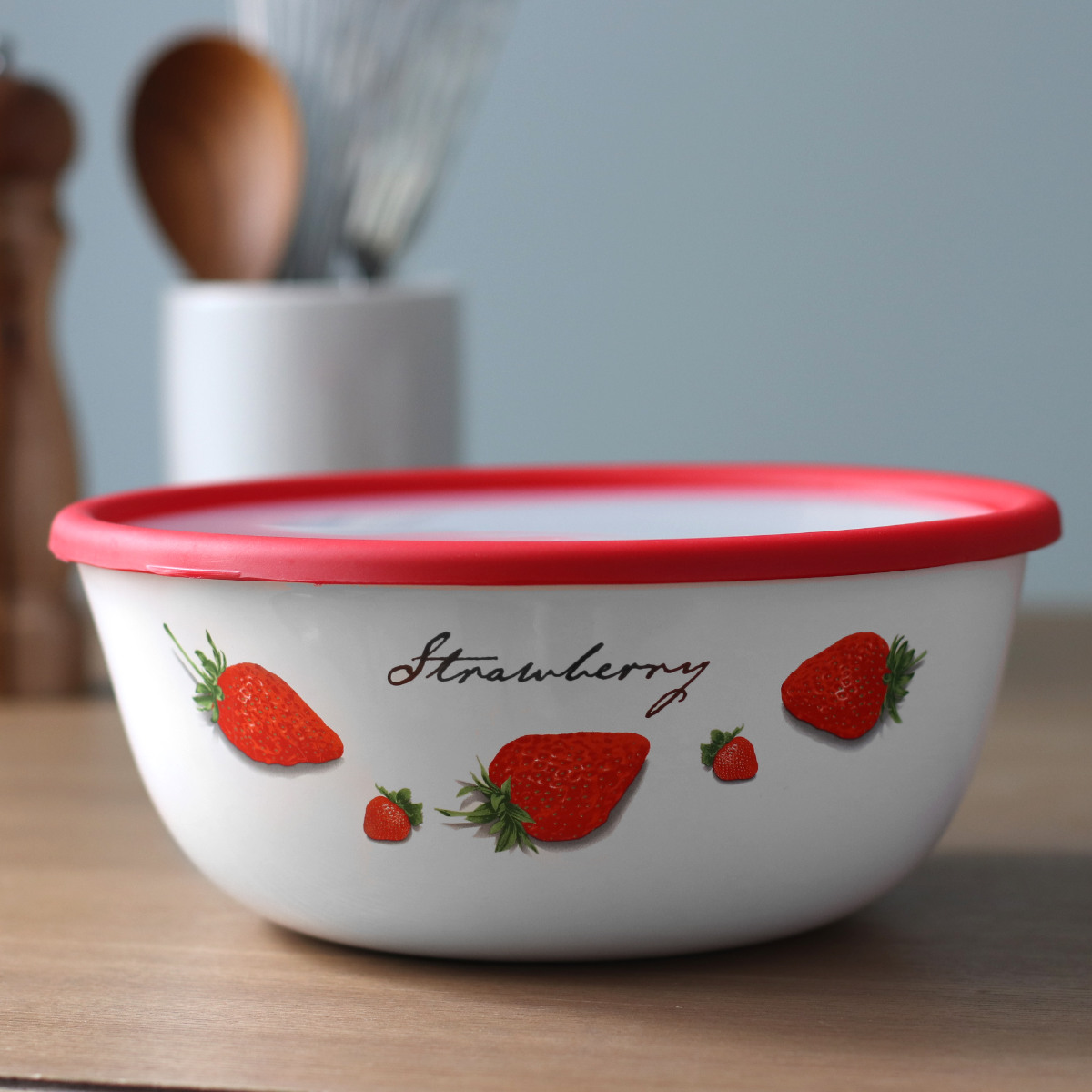 ミキシングボウル 22cm ストロベリーシリーズ 富士ホーロー （ Honey