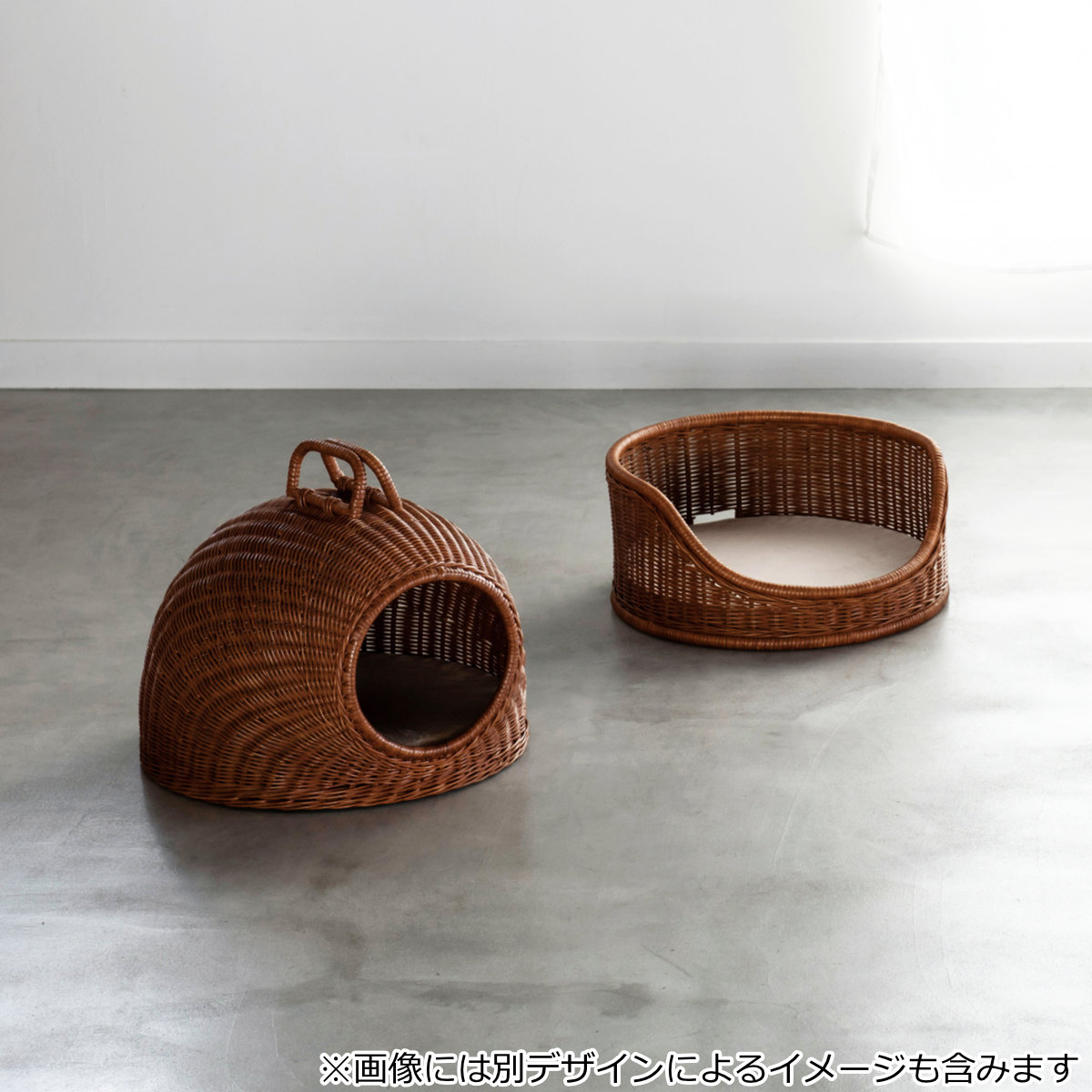 ちどり産業 ペットベッド ラタン ペットバスケット 天然素材