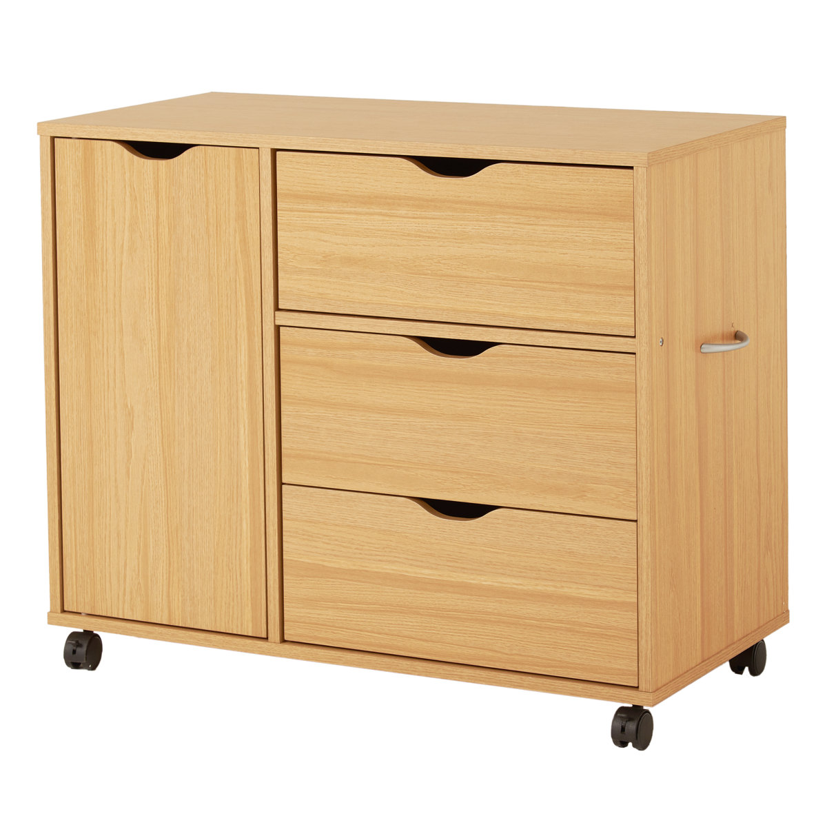 HAGiHARA（萩原） チェスト 幅80cm キャスター付き 引出し3杯