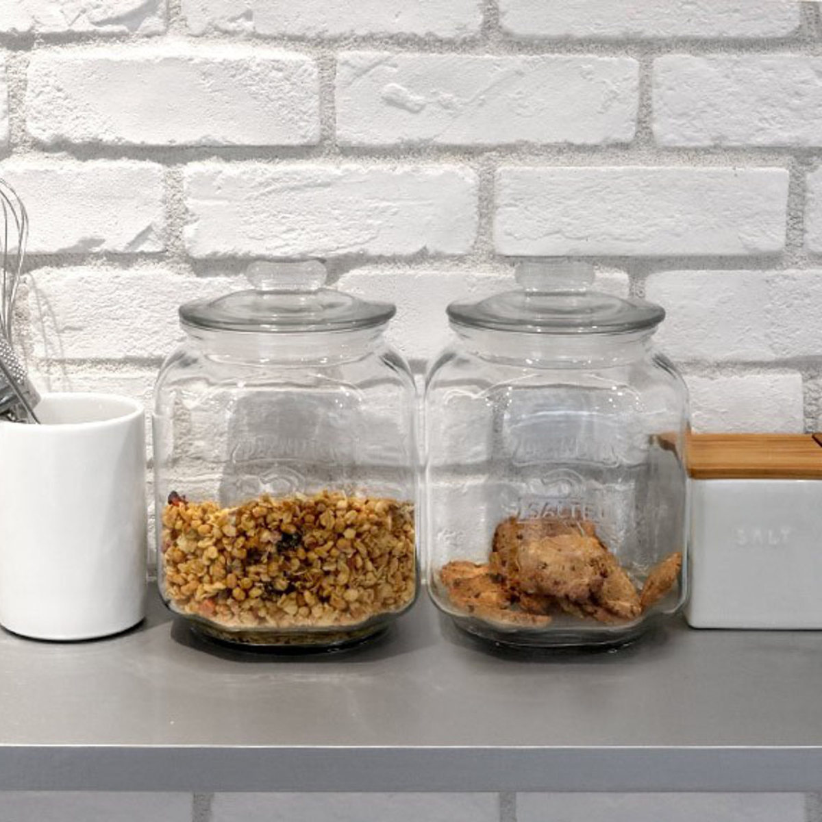保存容器 3L ガラスクッキージャー ガラス （ キャニスター ガラス保存