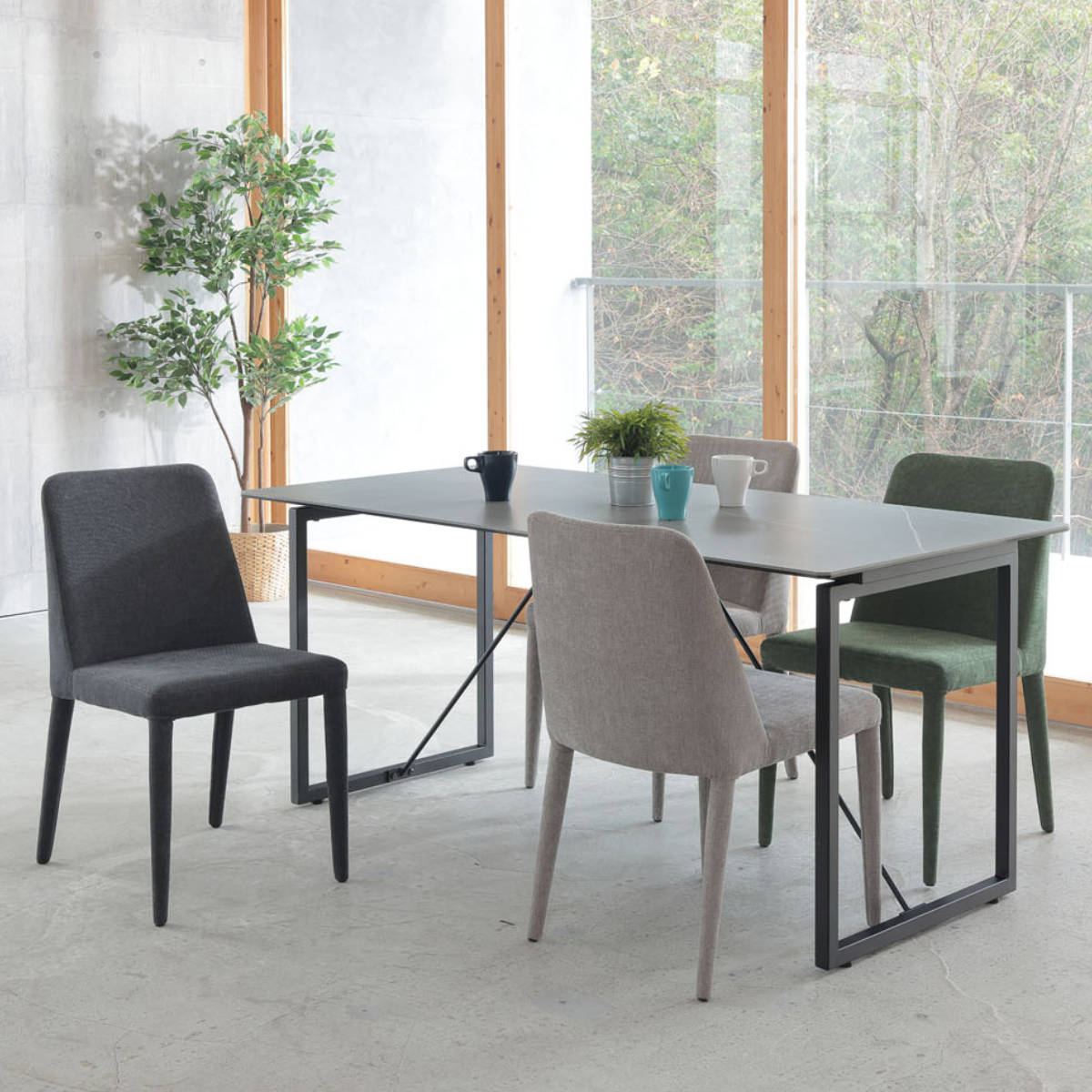 あずま工芸 ダイニングチェア 同色2脚セット 座面高45cm GRAD