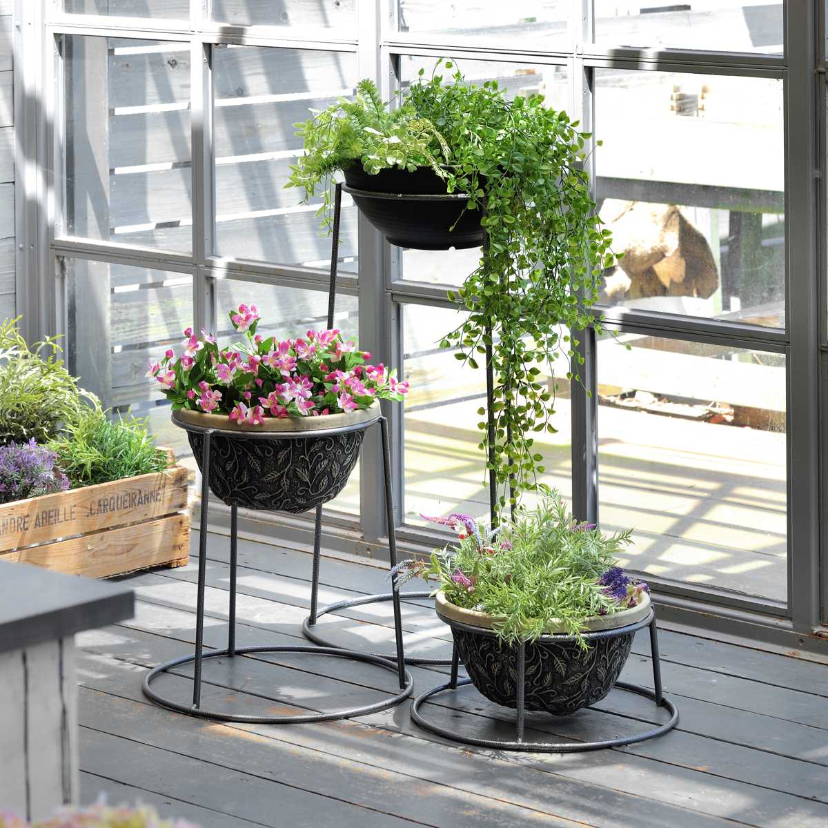 プランタースタンド ハンマートンボールプランター 高さ70cm