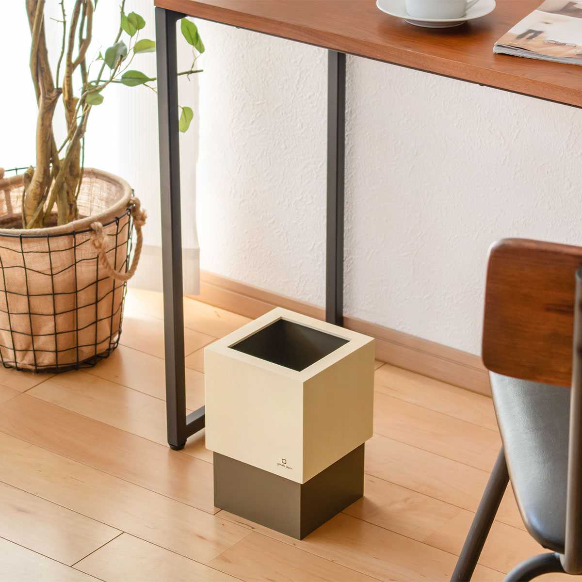 ヤマト工芸 ゴミ箱 木製 4L W CUBE （ ダストボックス ごみ箱 4