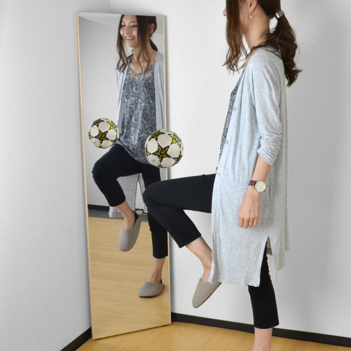 割れない鏡 リフェクスミラー スタンダード ジャンボ 細枠 姿見 80