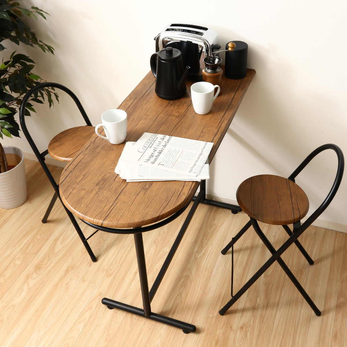 不二貿易（Fuji Boeki） カウンターテーブル 3点セット テーブル×1