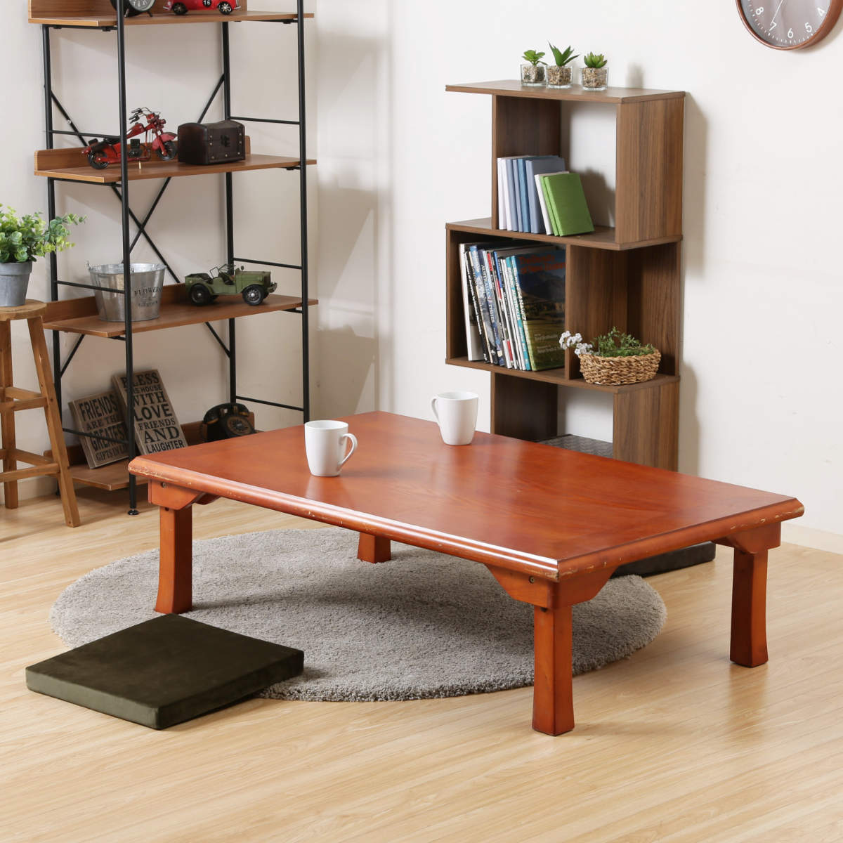 テーブル　座卓　120×75.5×34センチ 不二貿易（Fuji Boeki） ローテーブル 幅120×奥行75×高さ34cm 折脚和風