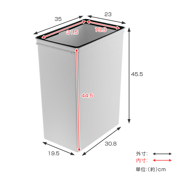 ゴミ箱 25L カスタムペール 本体のみ 深型...の詳細画像2