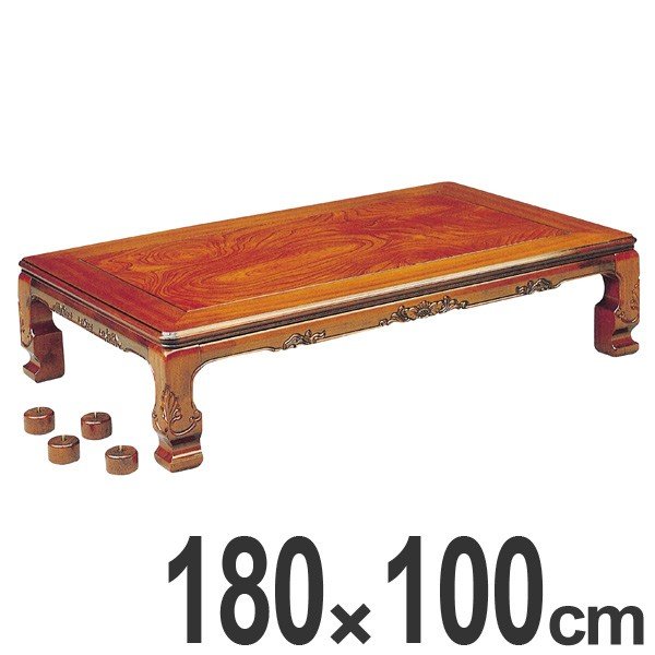 家具調こたつ　座卓　継脚付　木製　コタツ　円居　幅180cm （ 炬燵 テーブル ケヤキ 突板仕上げ 欅 日本製 継ぎ足し コントローラー ちゃぶ台 和風 和室 長方形 和 彫り おこた ） 4573435862155.jpg