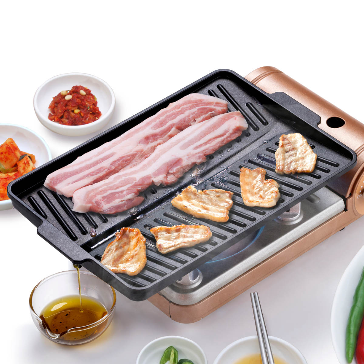 ヘルシー焼肉グリル 角形 ガス火専用 コンパクト （ 直火専用
