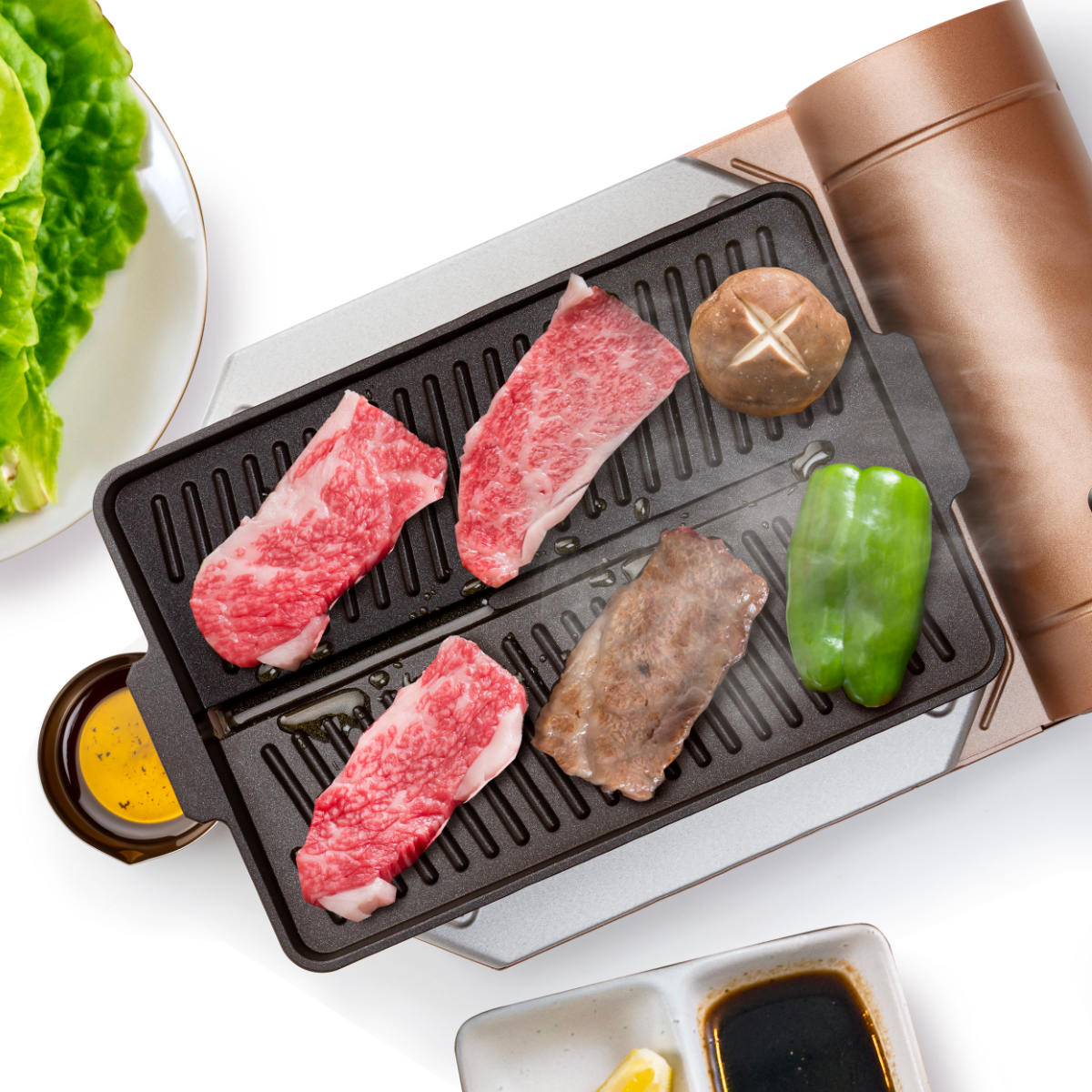 ヘルシー焼肉グリル 角形 ガス火専用 コンパクト （ 直火専用